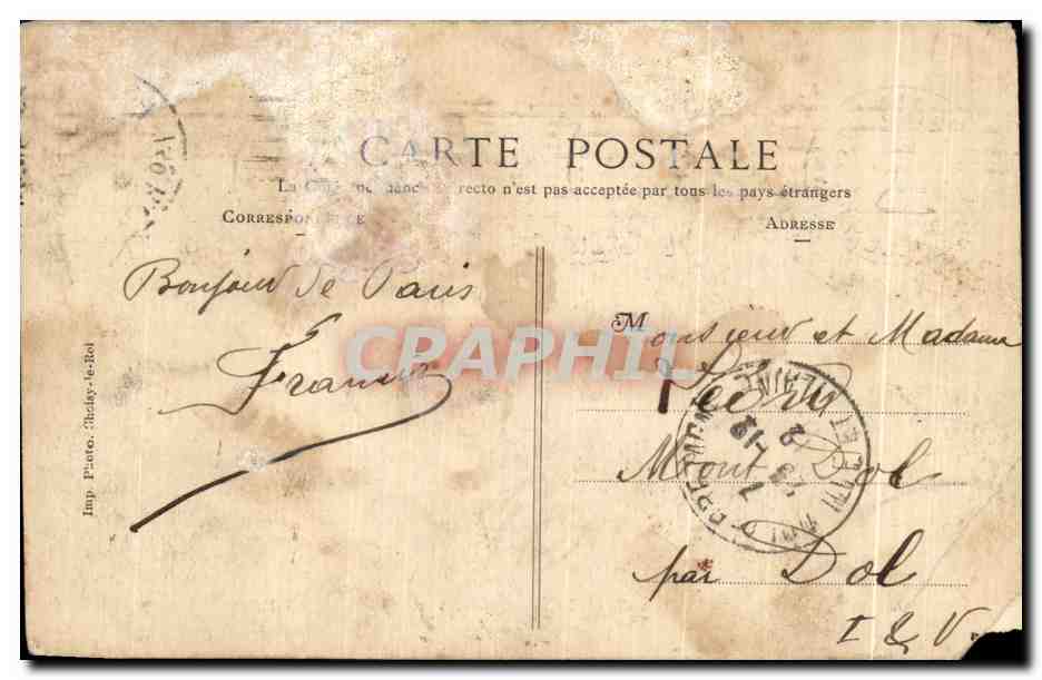 CPA Paris Boulevard La Villette — Rückseite