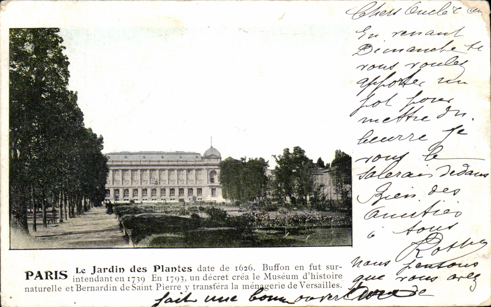 CPA Paris Le Jardin des Plantes Date de Buffon en fut sur intendent En Un Decret crea le Museum d'Histroire 