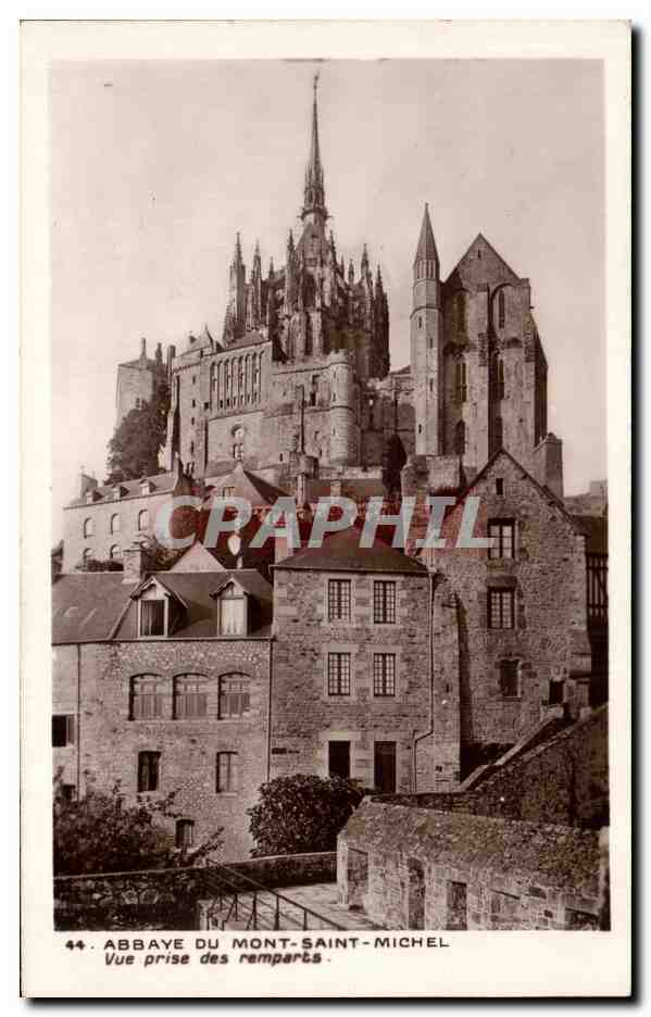 CPA Abbaye Du Mont Saint Michel Vue Prise des remparts