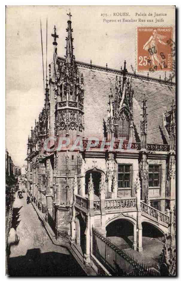 CPA Rouen Palais de Justice Pirguon et Escalier Rue aux Juifs
