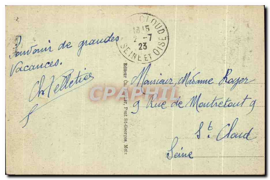 CPA Metz Vue generale vers lae Mont St Quentin  — Rückseite