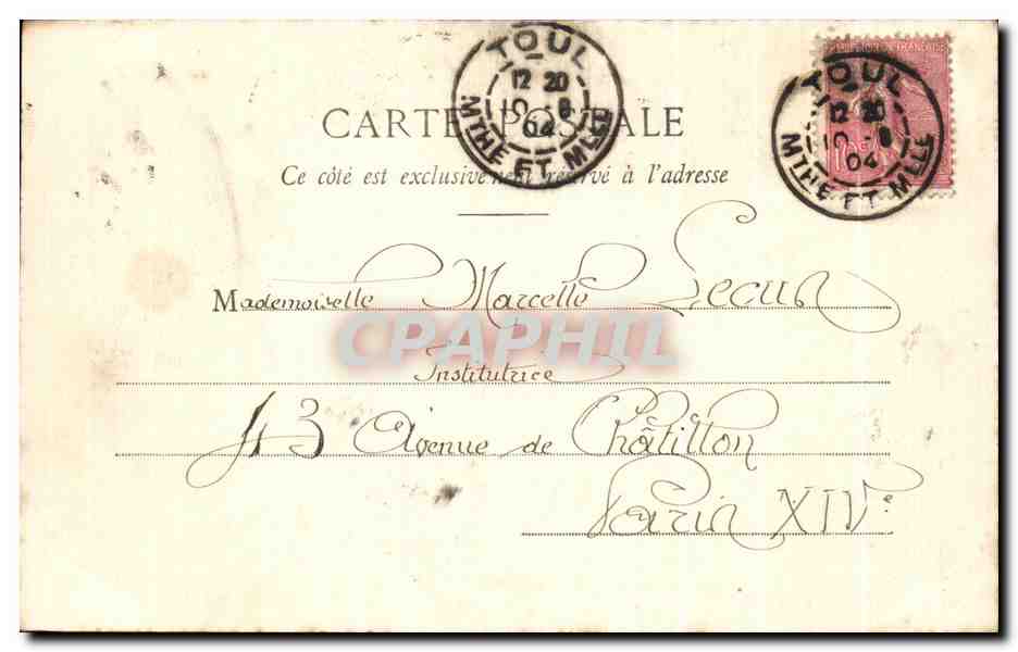 CPA Toul Illustre Sorjie des Eaux et Chevet de la Cathedrale — Rückseite
