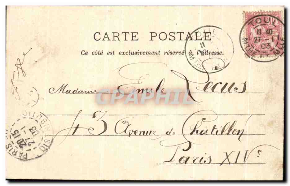 CPA Toul Le Cloitre de la Cathedrale — Verso