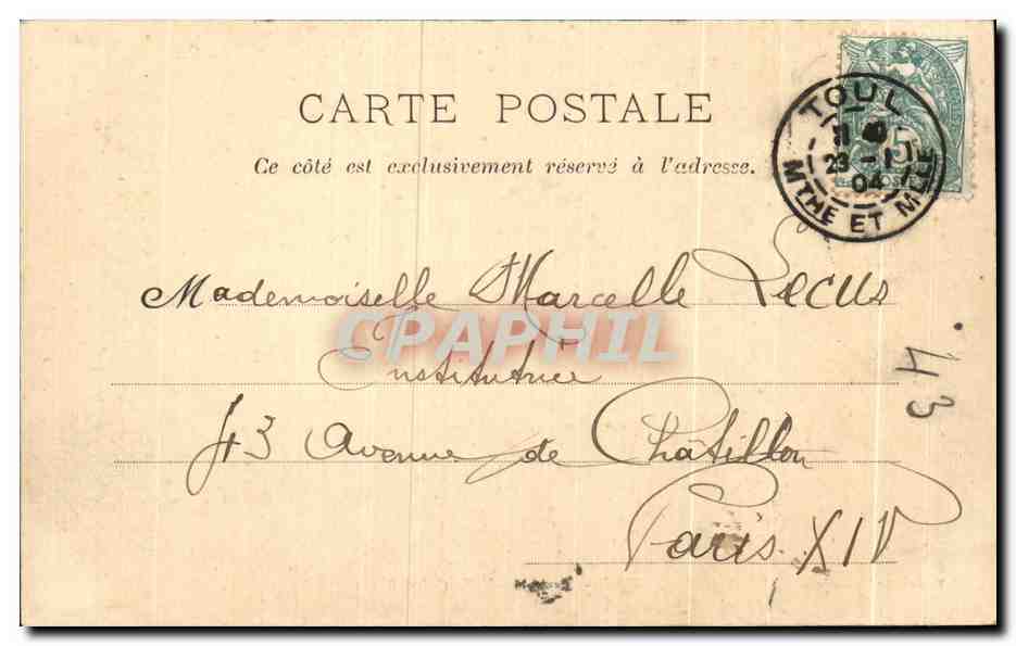 Toul - Hôtel-de-Ville (Salon rond) — Imp. Lamoot, n° 43 — Rückseite