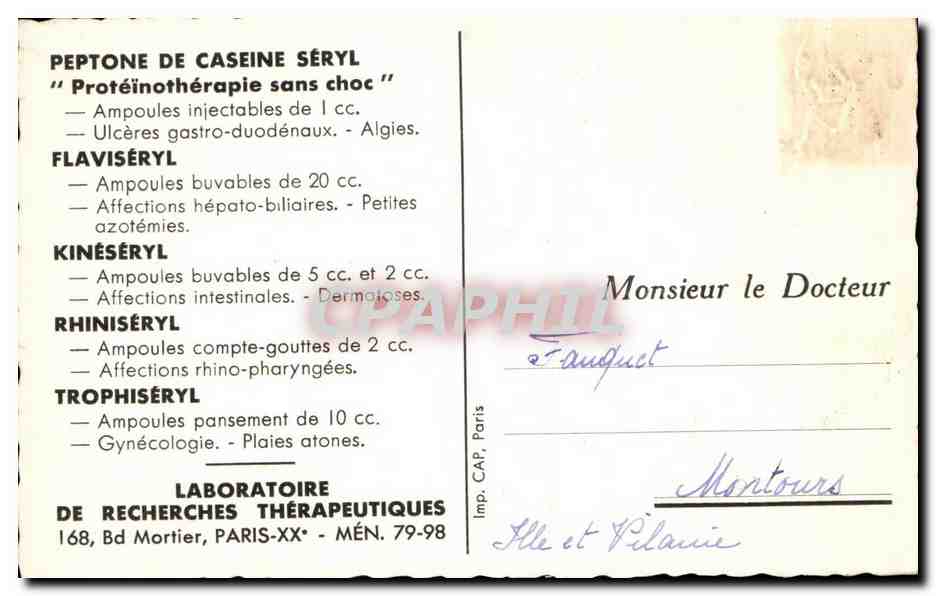 CPA Vieilles Enseignes De Paris Recueillies et dessinees par Jean Jules Dufour Au Compas d'Or Montorgueil Sanglier  — Back