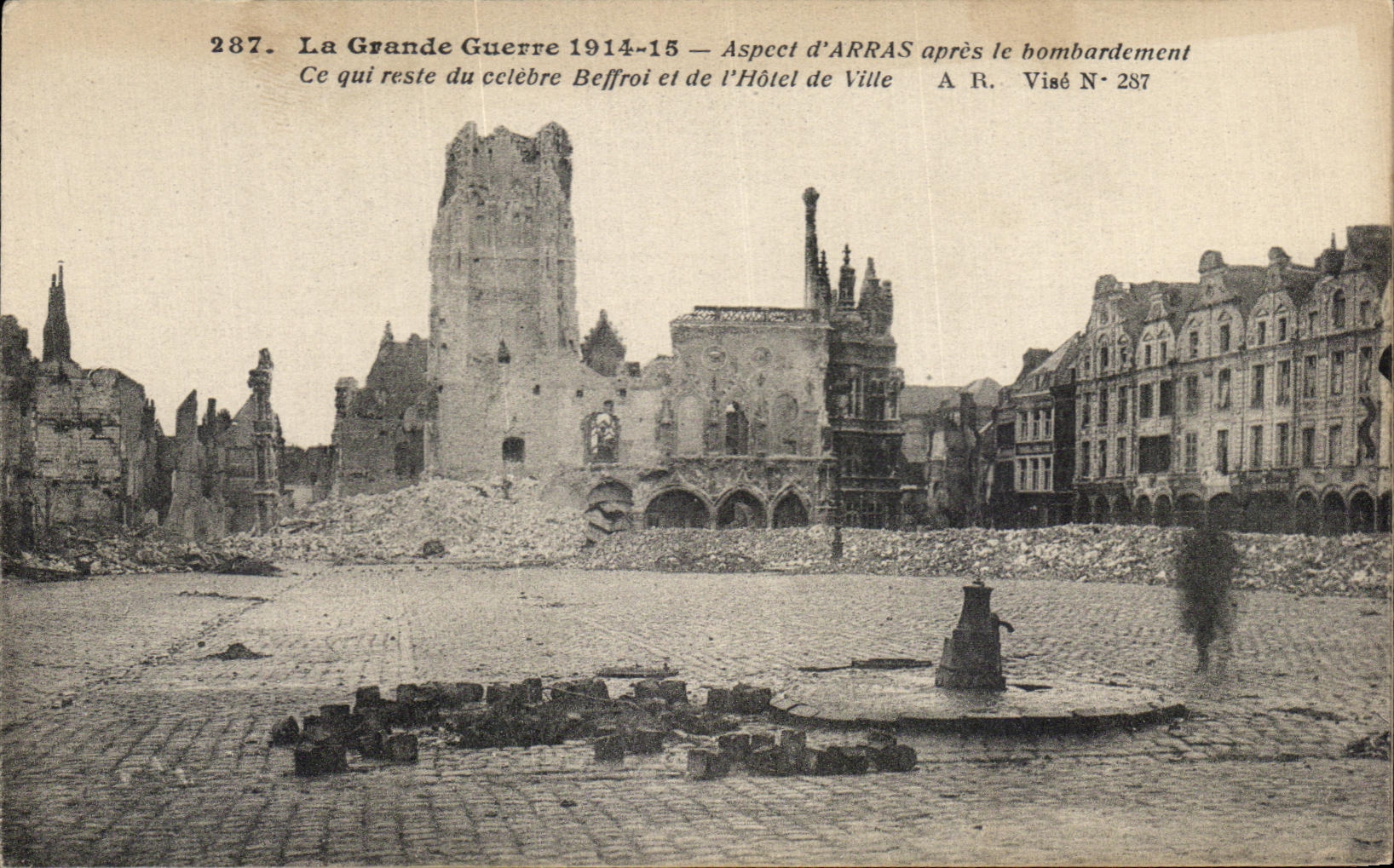 Arras — Aspect après bombardement — A. R. Visé N° 287