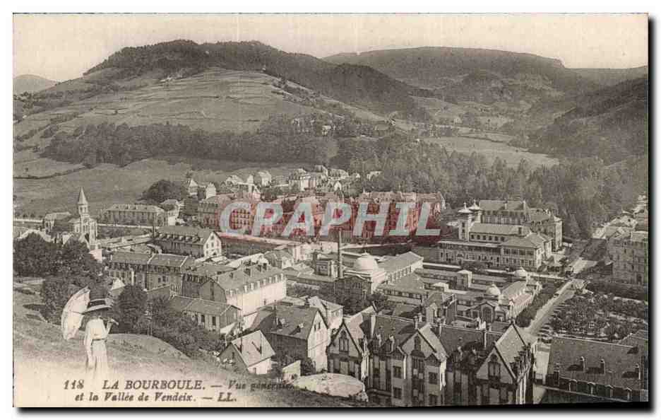 La Bourboule — Vue générale et la Vallée de Vendeix — LL, n° 118