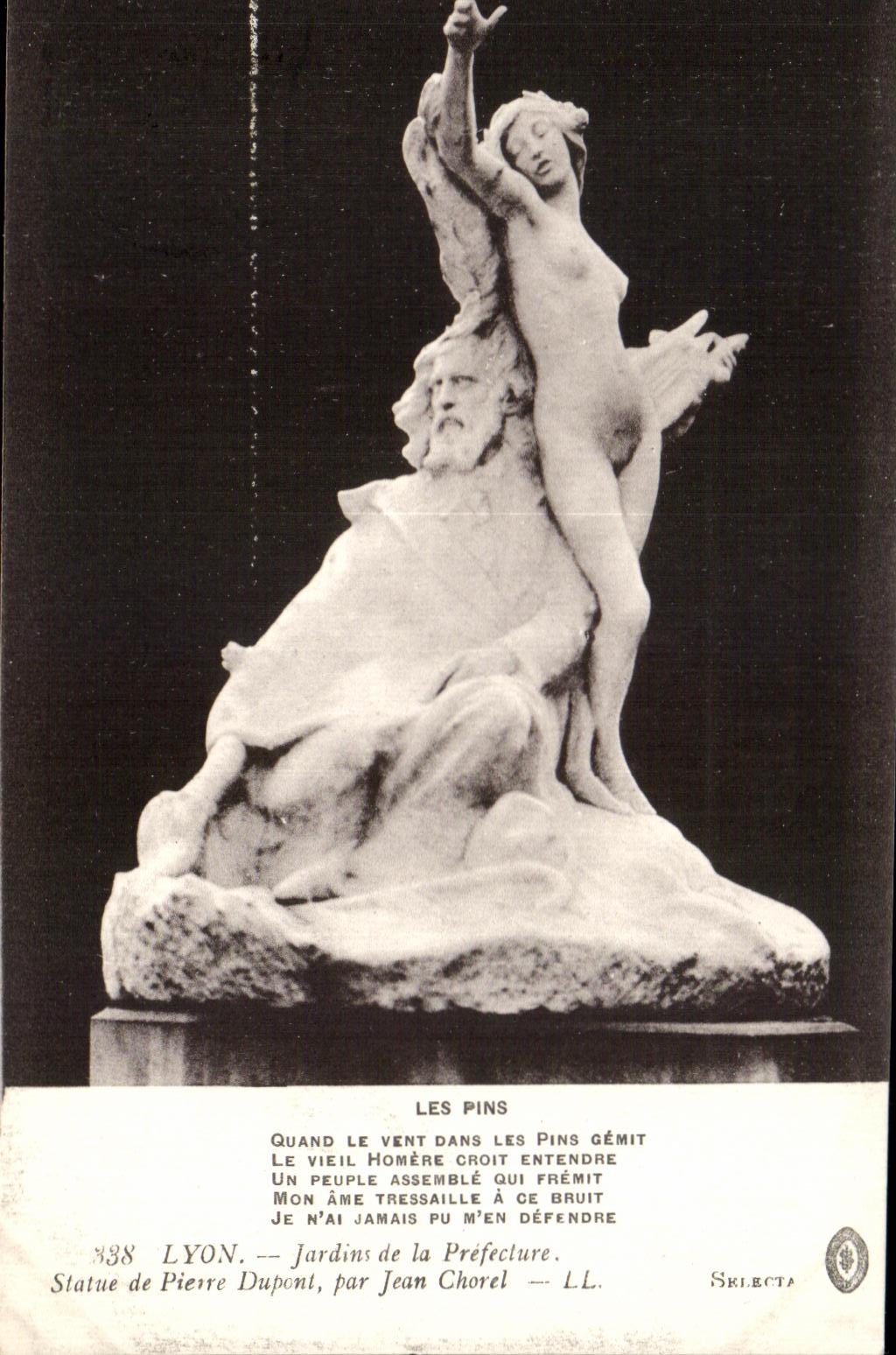 Statue de Pierre Dupont — Jardins de la Préfecture — Lyon — par Jean Chorél — Sklecta