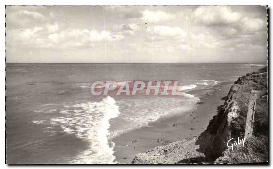 CPA Saint Aubin Sur Mer (Calvados) Les Falaises et la Mer
