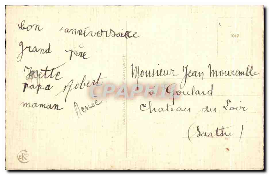 CPA Enfants Heureux Anniverssaire — Verso