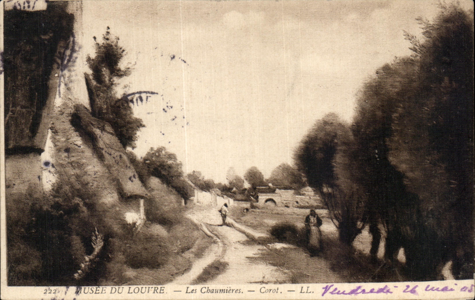 CPA Musee Du Louvre Les Chaumieres Corot