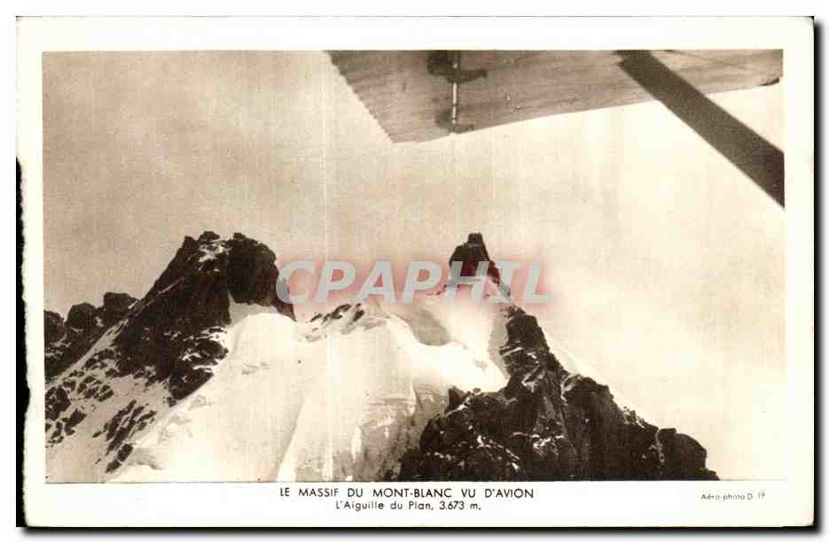 Le massif du Mont-Blanc vu d'avion — L'Aiguille du Plan, 3.673 m. — Aérophoto, Paris, n° D.19
