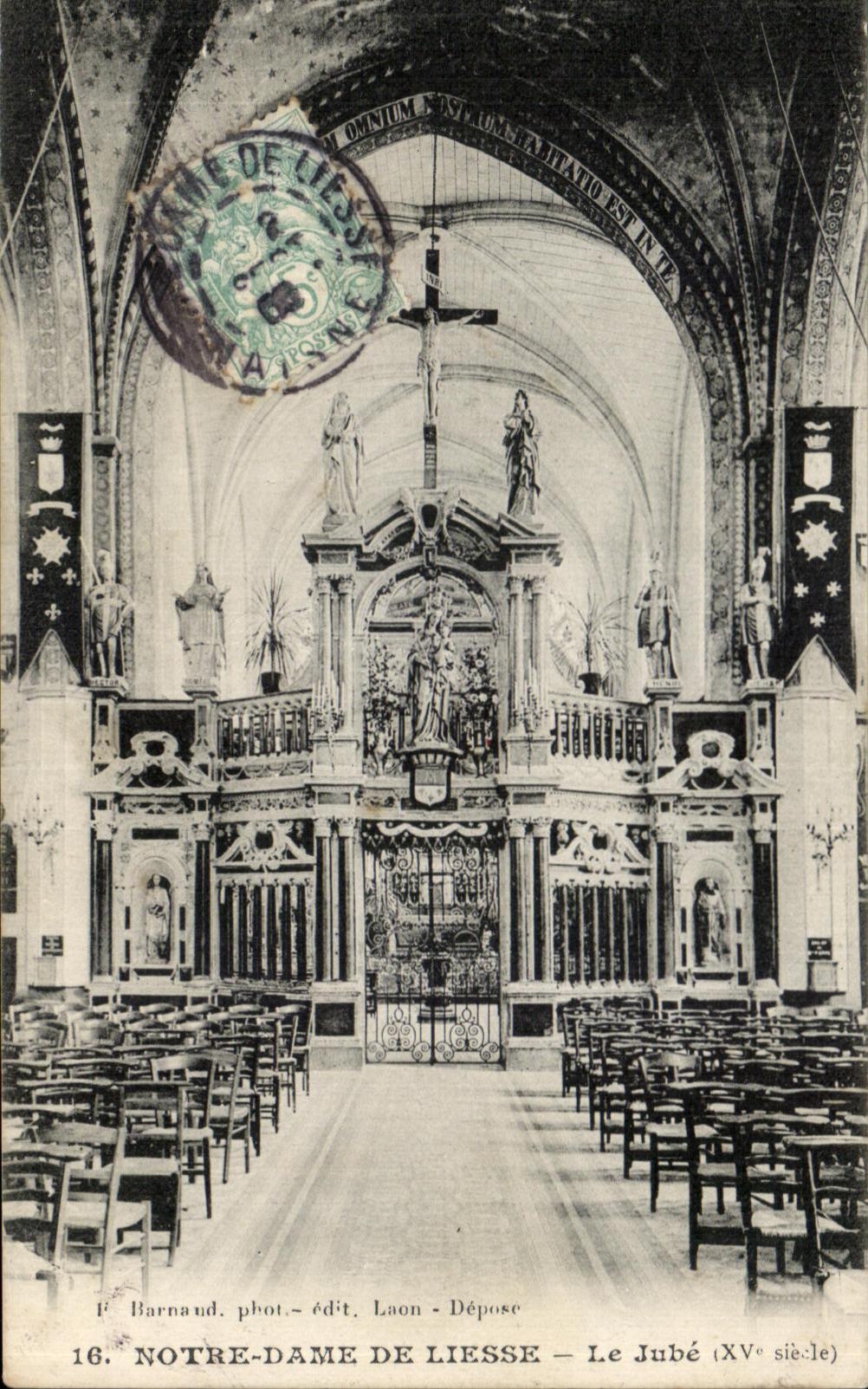 Notre-Dame de Liesse — Le Jubé (XVe siècle) — Barnaud, phot. édit. Laon - Dépose
