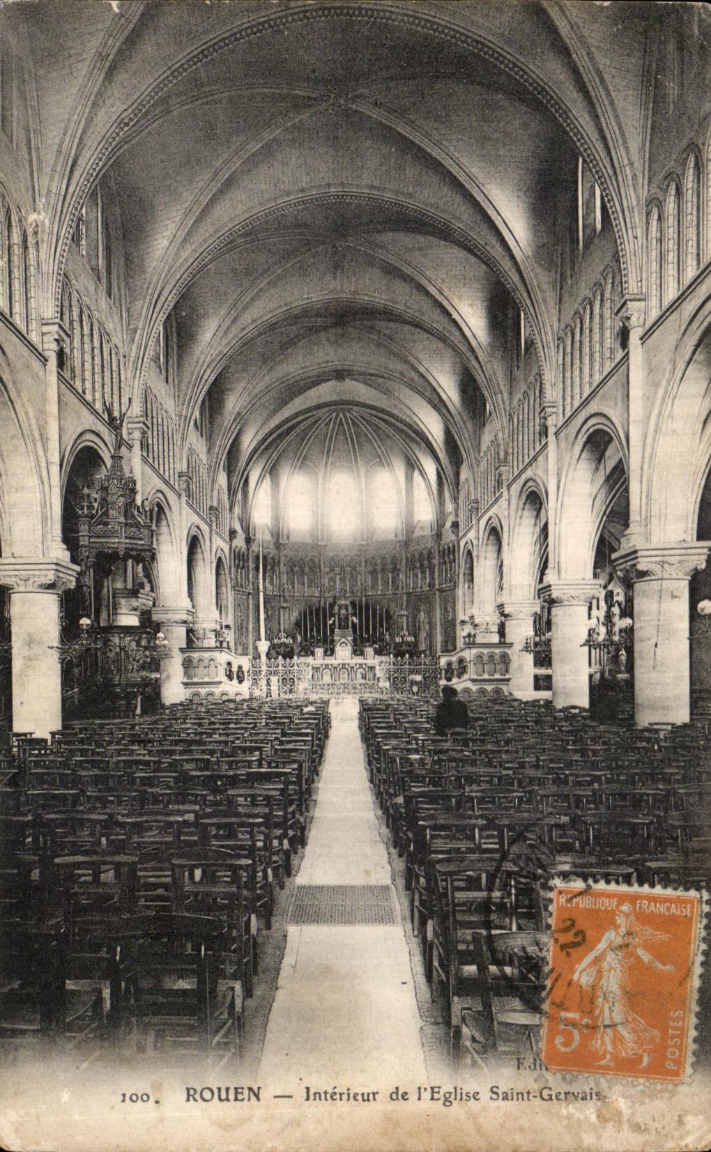 CPA Rouen Interieur de I'Eglise Saint Gervais
