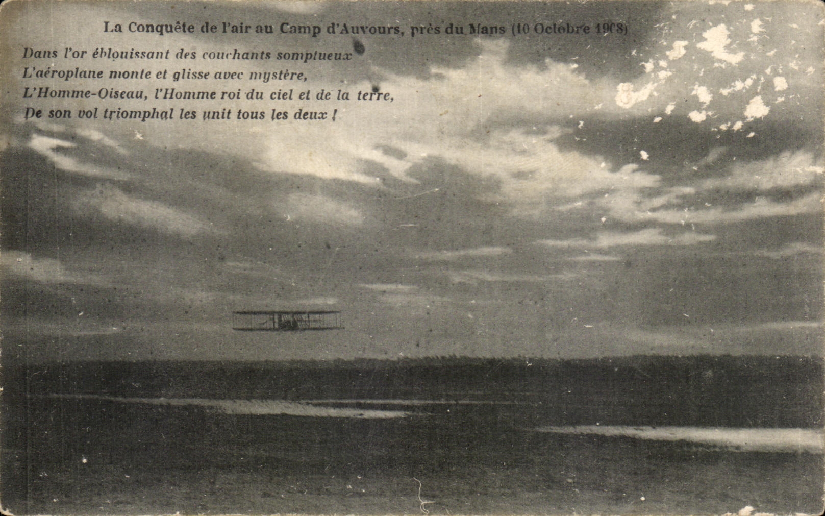 CPA La Conquete de I'air au Camp d'Auvours pres du Mans 10 octobre 1908