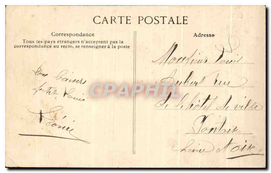 CPA Le Treport Tempete d'equinoxe Un Sauvetage Phare Lighthouse — Rückseite