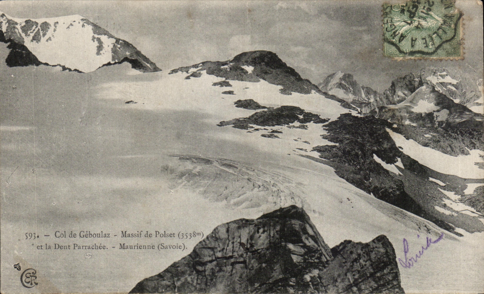 CPA Col de Geboulaz Massif de Polset et la Dent Parrachee Maurienne (Savoie)