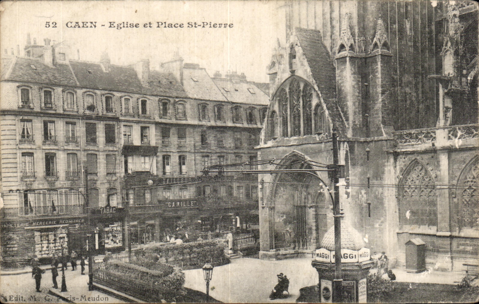CPA Caen Eglise et place st pierre