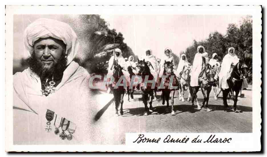 CPSM Bonne annee du Maroc Cheval Horse