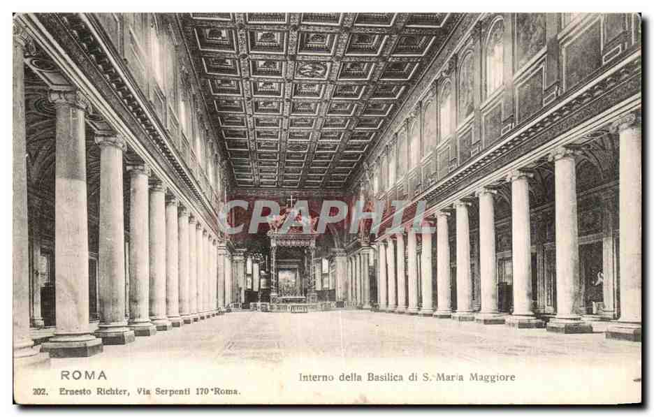 CPA Roma interno della basilica di s mara maggiore