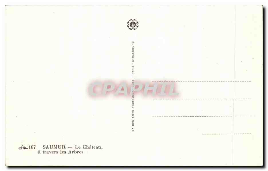 CPA Saumur Le Chateau a Travers les Arbres — Rückseite