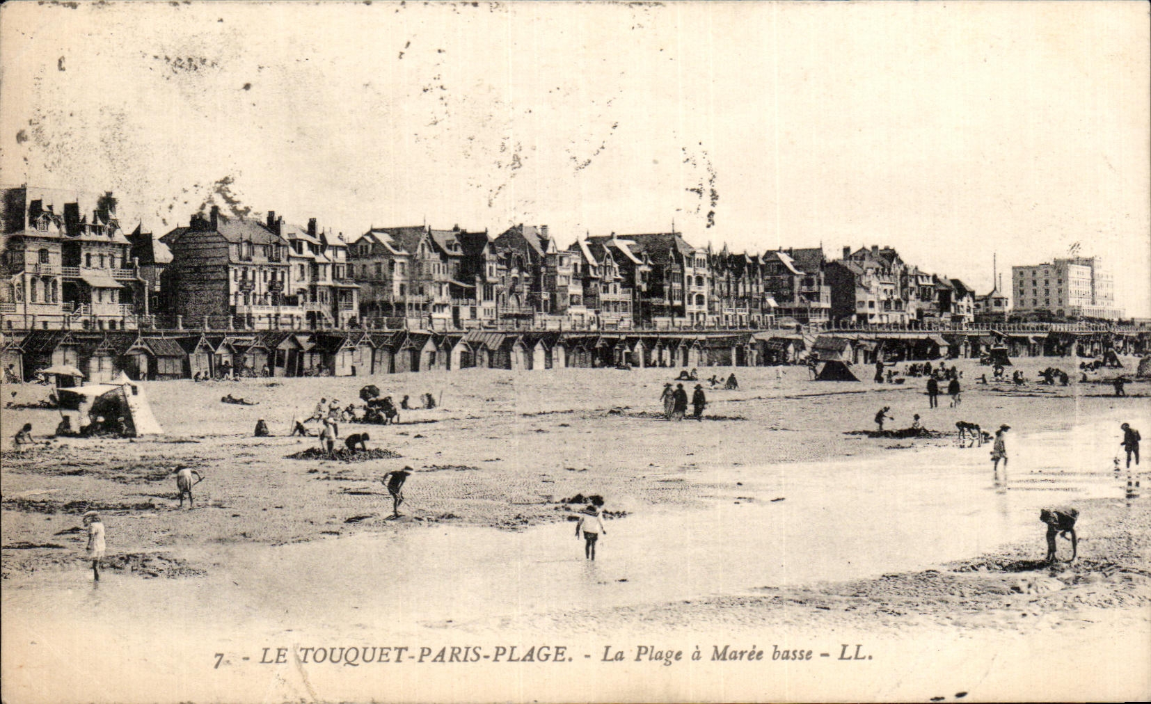 Vintage Postcard Le Touquet Paris Plage La Plage a Maree basse