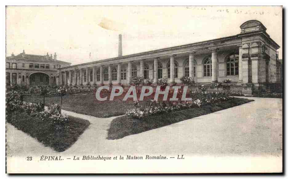 CPA Epinal La Bibliotheque et la Maison Romaine Library