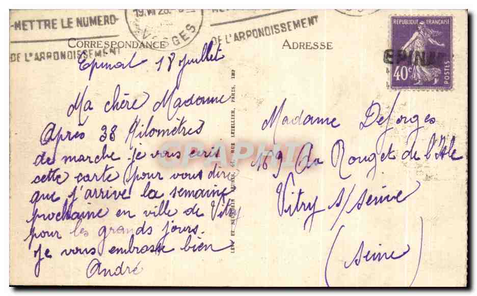 CPA Epinal La Bibliotheque et la Maison Romaine Library — Rückseite