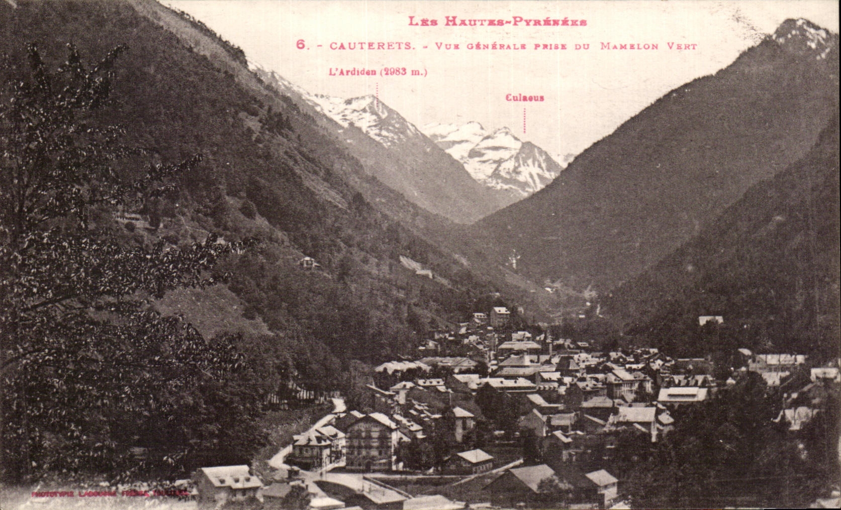 Cauterets — Vue générale prise du Mamelon Vert — Phototypie Lagrange, France
