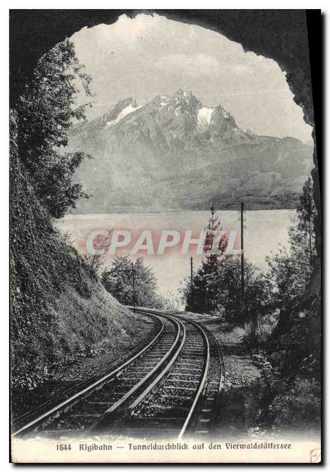 CPA Rigibahn Tunneldurchblick aul den Vierwaldstattersee Suisse
