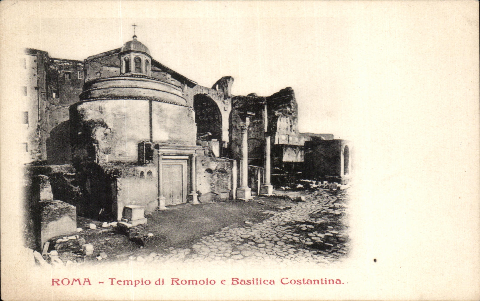 CPA Roma Tempio di Romolo e Basilica Costantina
