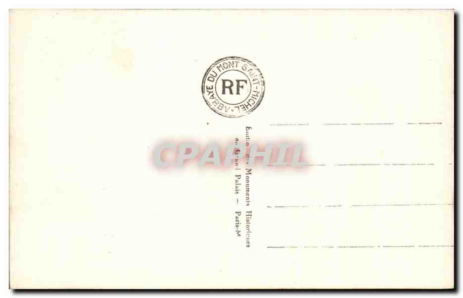 Abbaye du Mont-Saint-Michel — Maison de l'Arcade et Tour du Guet — Édition des Monuments Historiques, n°46 — Verso