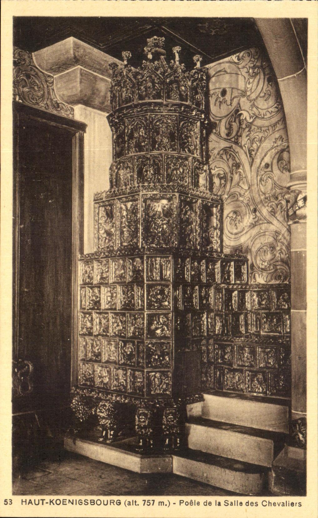 Haut-Kœnigsbourg (alt. 757 m.) — Poêle de la Salle des Chevaliers — Édition spéciale du Château