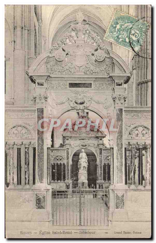 CPA Reims Eglise Saint Remi Interieur 