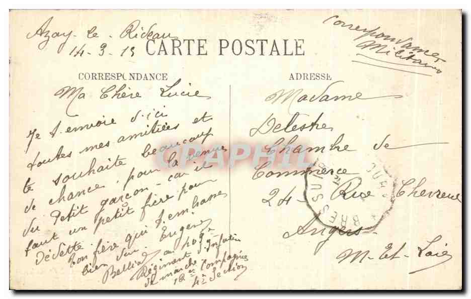CPA Azay Le rideau Le chateau National Musee de la Renaissance Constunt par Martin berthelot et son fils Gilles — Rückseite