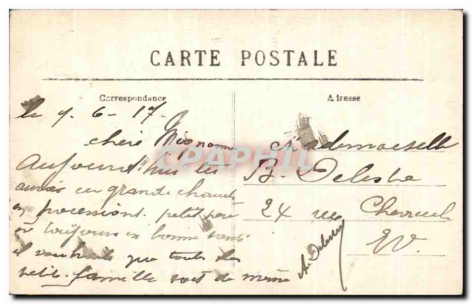 CPA Grenoble Pont de la Porte de France et la Chaine des Alpes — Verso