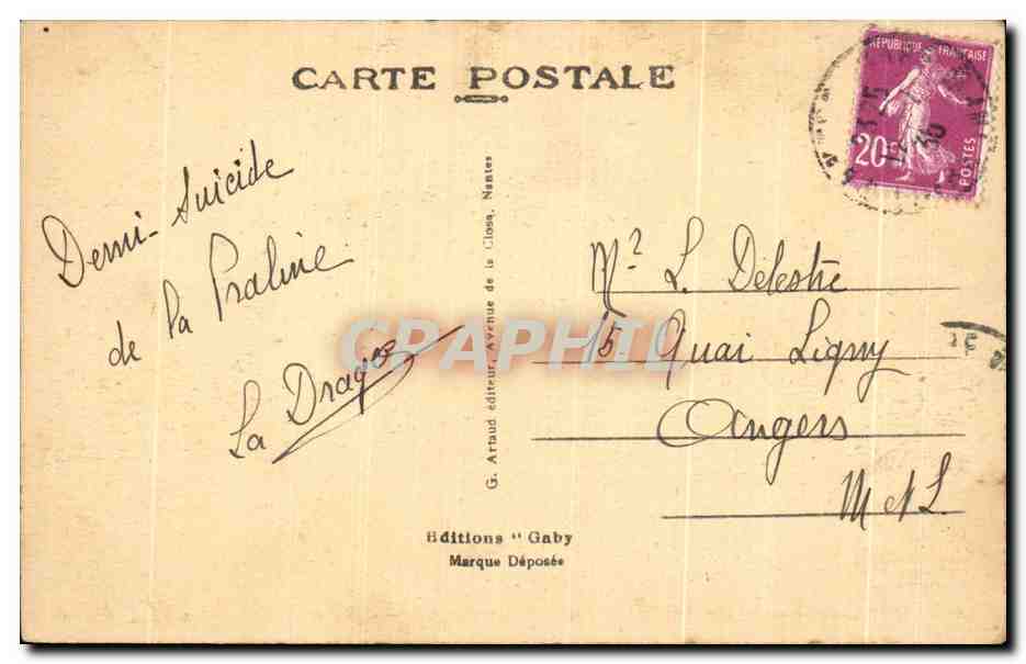 CPA Nantes La Colonne Louis Place du Marechal Foch  — Rückseite