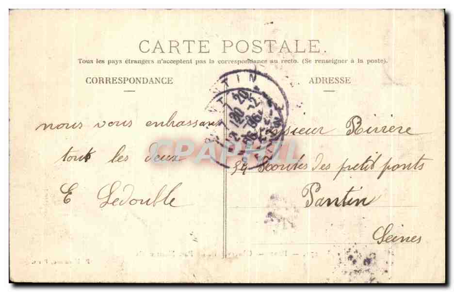 CPA Paris Observatoire du Parc Montsouris — Rückseite