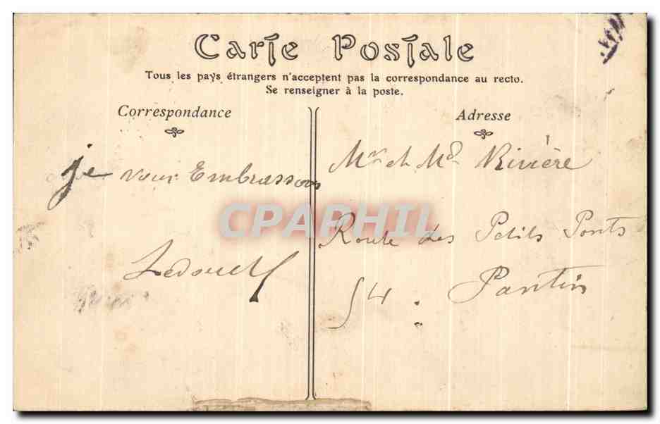 CPA Nancy La palais de Governement — Verso
