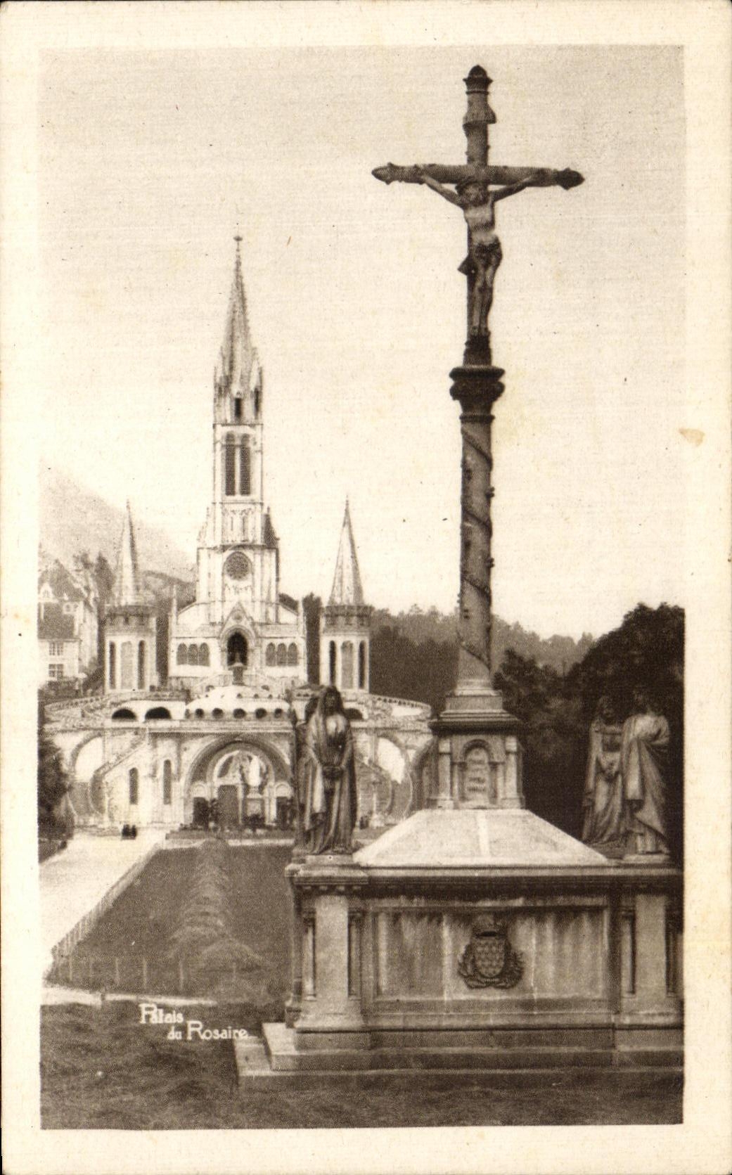 CPA Lourdes Calvaire breton et basilique 