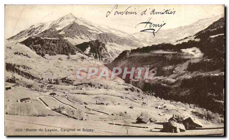 CPA Route de Leysin Cergnat et Sepey