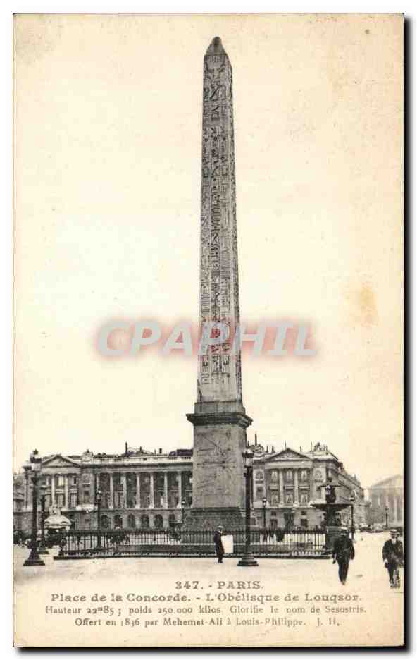 CPA Paris Place de la Concorde L'Obelisque de Louqsor