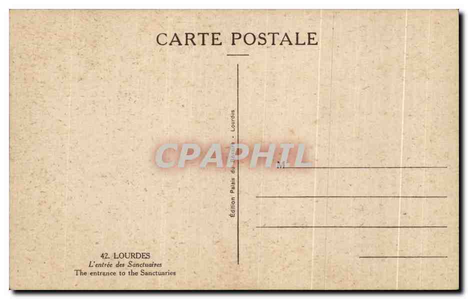 CPA Lourdes L'entree des Sanctuaires  — Verso
