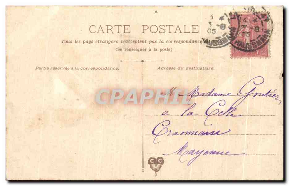 CPA Fantaisie Fleurs Bonne Fete Papillon  — Rückseite