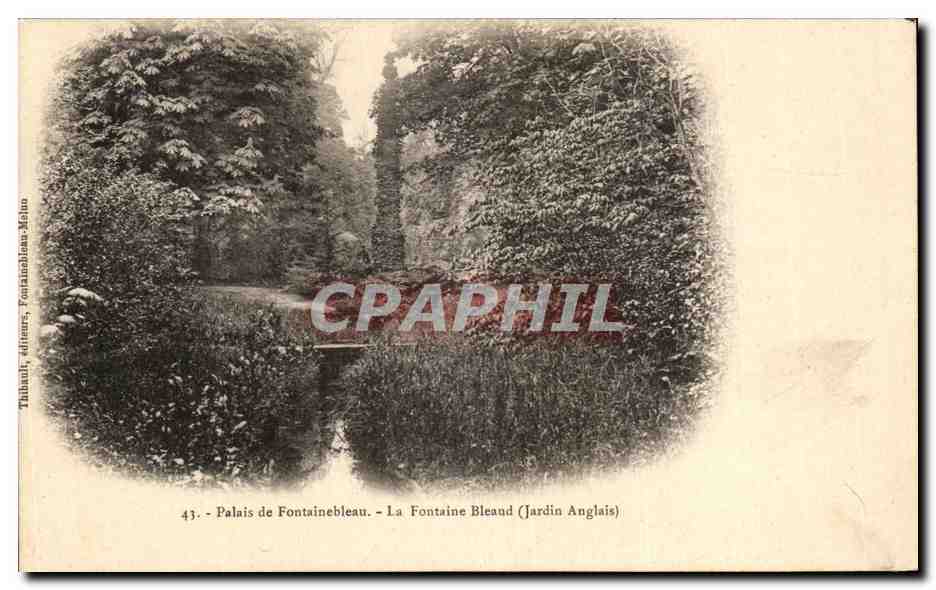 Palazzo di Fontainebleau — La Fontaine Bleaud (Giardino Inglese) — Thibault, editori, Fontainebleau-Meaux