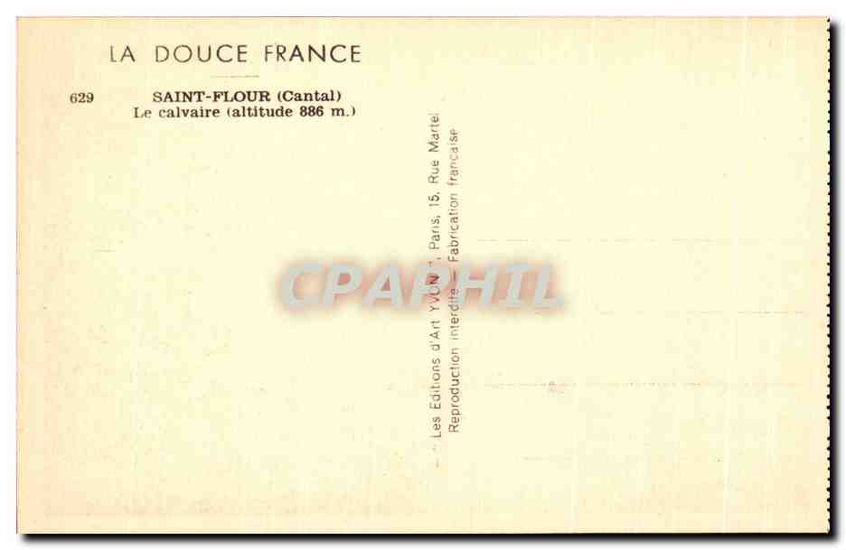CPA La Douce france Saint Flour Le Calvaire  — Rückseite
