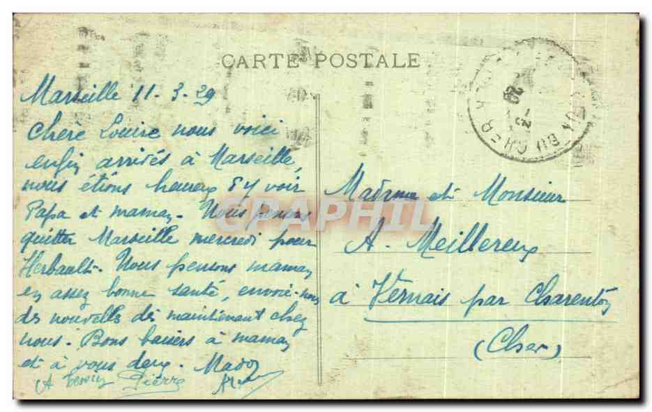 CPA Marseille Balilique de ND de la Garde — Verso