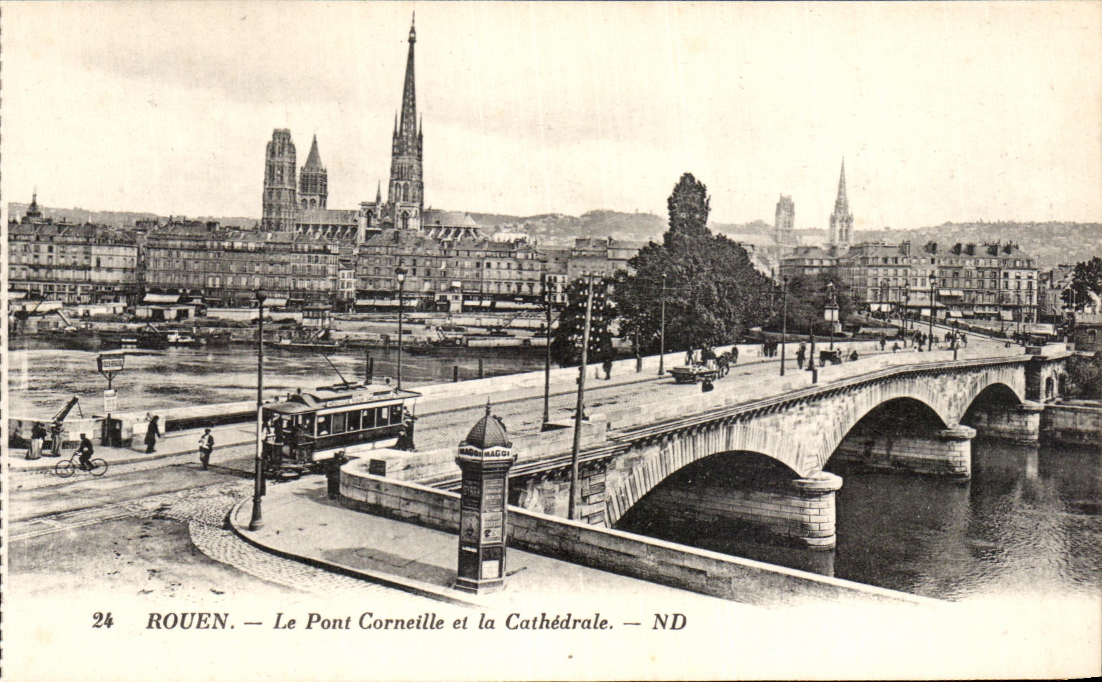 CPA Rouen Le pont Corneille et la cathedrale