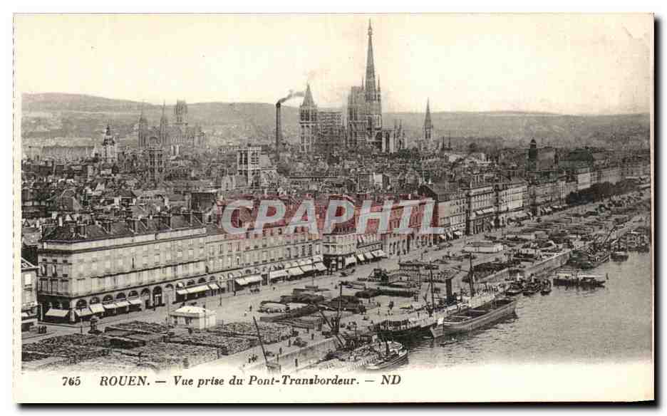 CPA Rouen vue prise du pont transbordeur