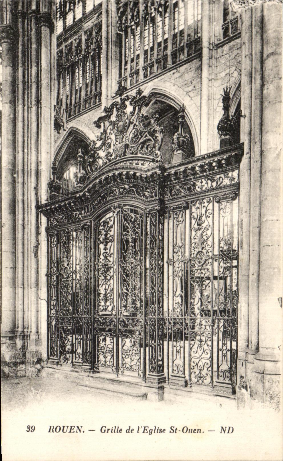 CPA Rouen grille de l'eglise st ouen 